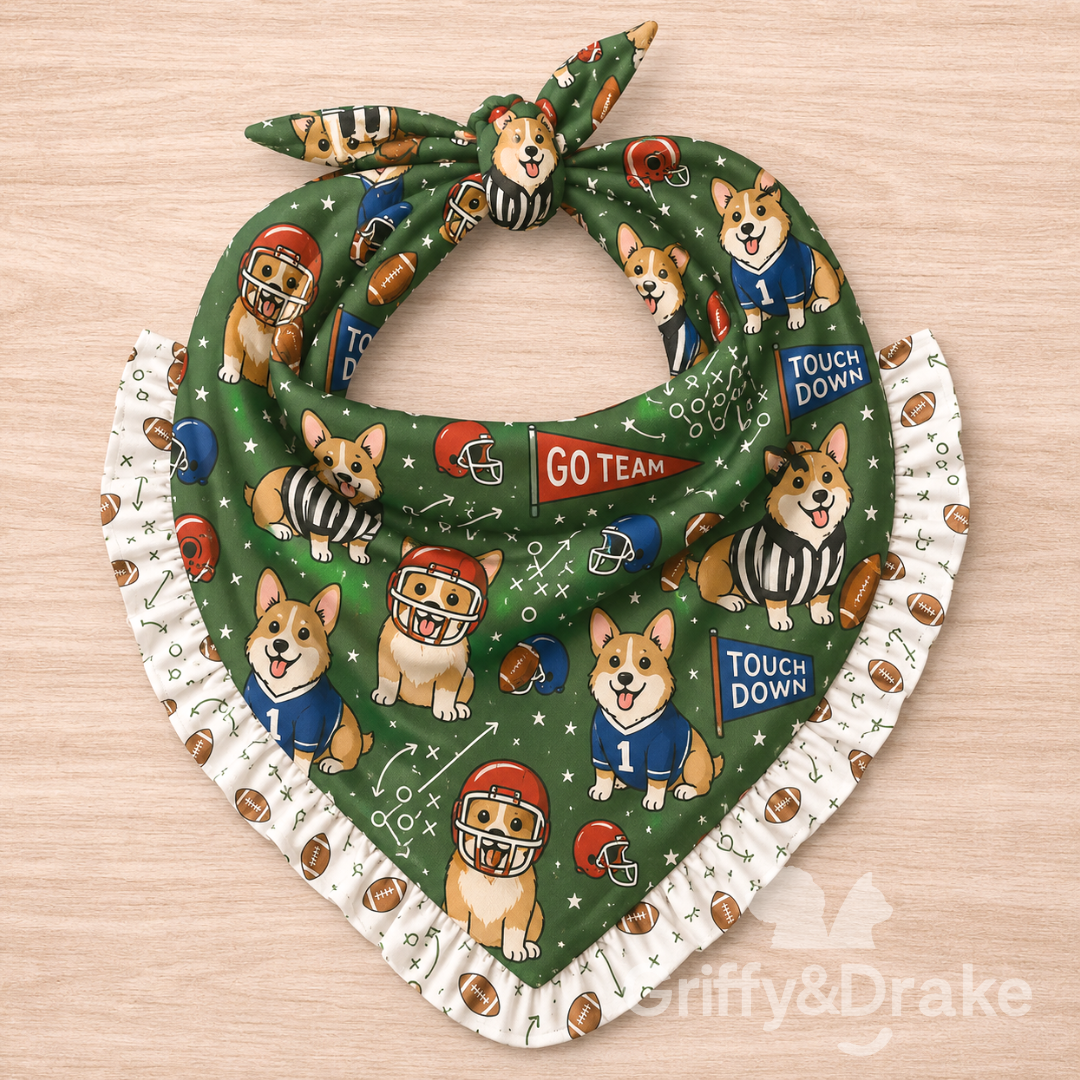 End Zone Zoomies Green Ruffle Bandana