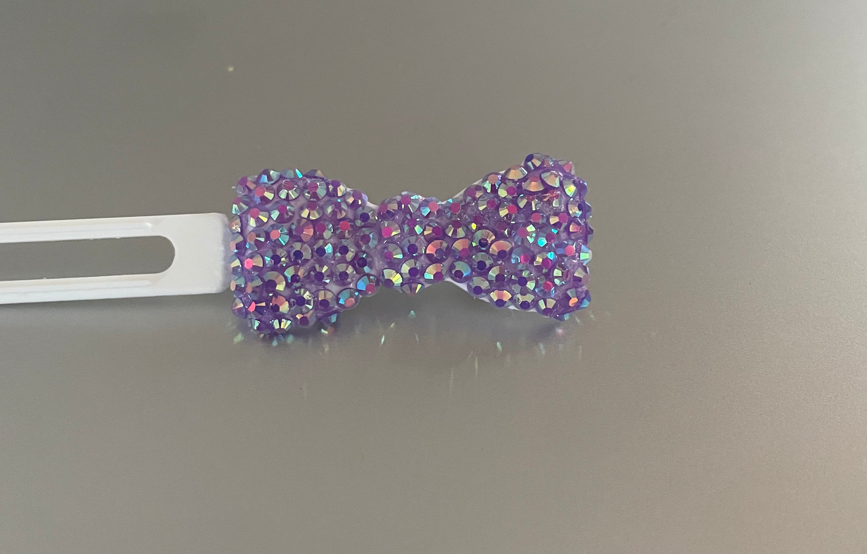 White Bow Purple Sparkle