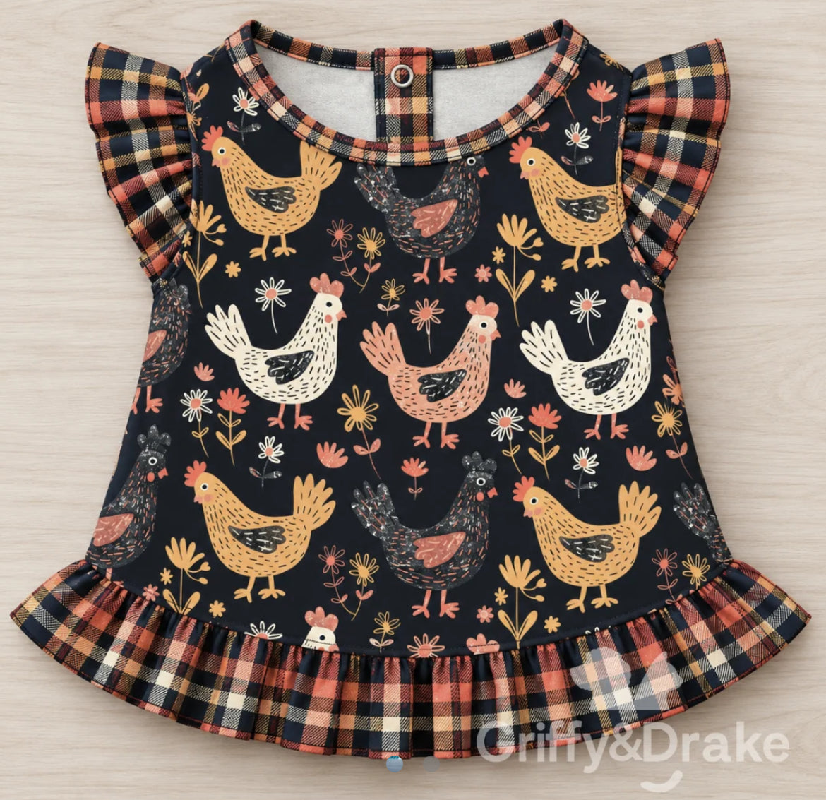 Pre-Order through 10/24/26 Cute Chicks (Ships January) Ruffle Shirt