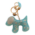Rhinestone Blue Dog Keychain