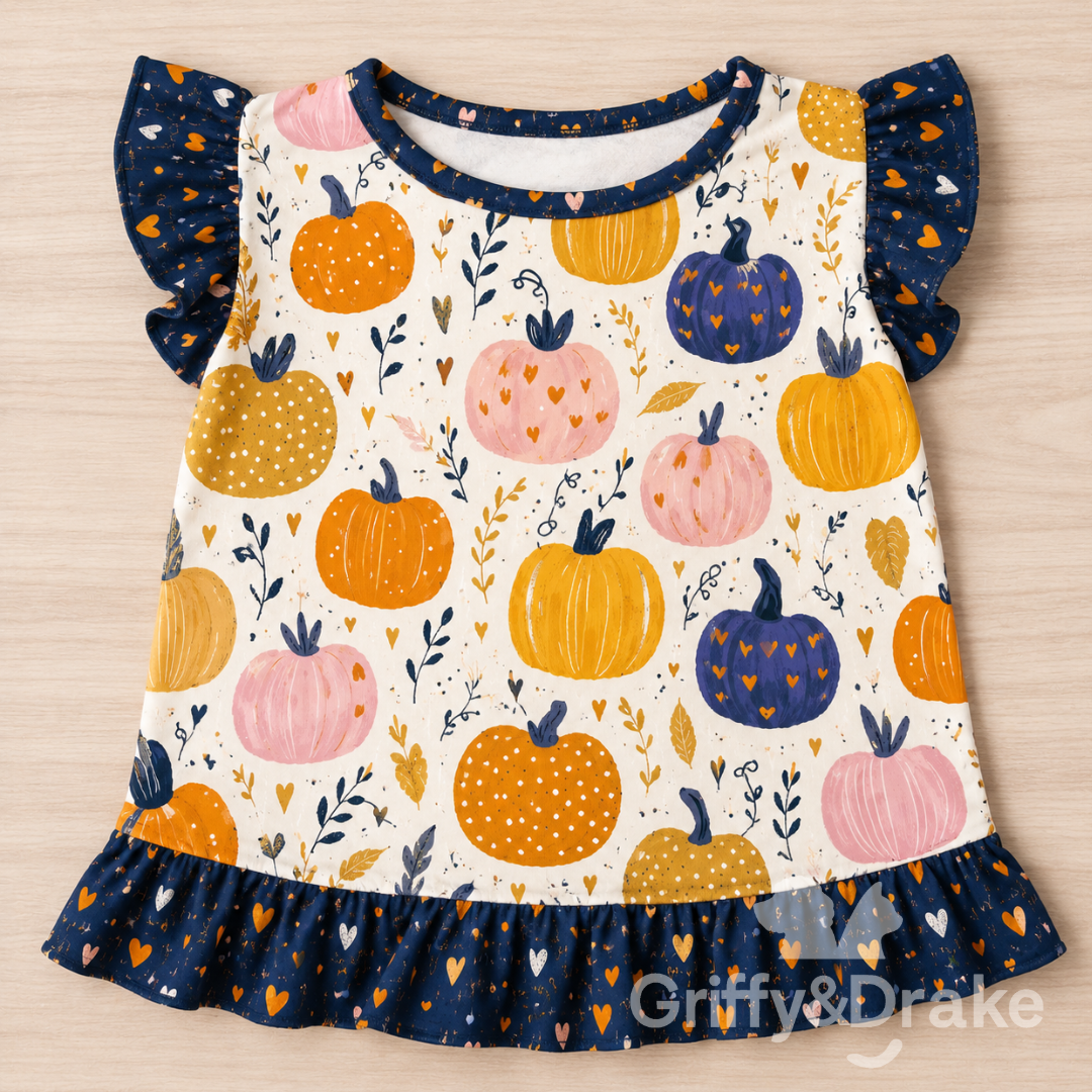 Pretty Pumpkins Ruffle Shirt
